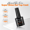 Picture of modelones Gel Top Coat, Hema-Free No Wipe Top Coat Gel Nail Polish Gentle Formula Prevents Chipping Long Lasting for Gel Polish Nails Protect Soak Off Home Salon Manicure U V/LED Needed