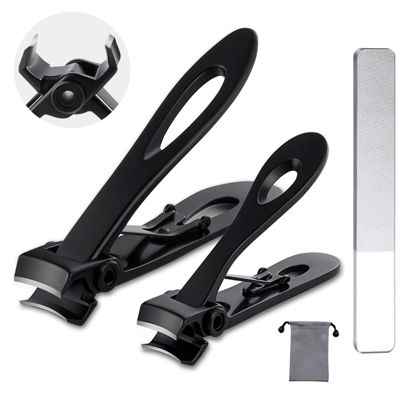 Picture of Nail Clippers for Thick Nails,Fingernail Toenail Clippers,Nail Clipper Set for Adult Men Women (Black)