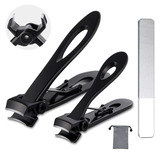 Picture of Nail Clippers for Thick Nails,Fingernail Toenail Clippers,Nail Clipper Set for Adult Men Women (Black)