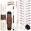Picture of UCANBE 25PCS Eyebrow Stamp Stencil Kit With Dual-Color Eyebrow Stamp Pomade,20 Reusable Eyebrow Stencils,Finising Powder,Brush,Eyebrow Razor,Zipper Pouch,Waterproof Eye Brow Stamping and Shaping Kit01