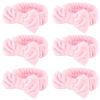 Picture of WHAVEL Hairband, 6 Count Pink Spa Headband for Washing Face, Soft Microfiber Bow Headbands, Facial Headband for Skincare, Makeup Headband for Women