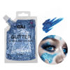 Picture of Glitter Gel Makeup- Face, Body & Hair (Moons Blue) Chunky Iridescent Holograph Stars & Moon, 3 oz | Cosmetic-Grade, Apply Without Glue, Easy to Take Off & Keep Skin Clean - for Concerts, Raves