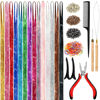 Picture of Hair Tinsel Kit (48 Inch,14 Colors, 3500 strands), Tinsel Hair Extensions with Tools, Heat Resistant Fairy Hair Tinsel Kit for Women Hair Accessories