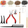Picture of Hair Tinsel Kit (48 Inch,14 Colors, 3500 strands), Tinsel Hair Extensions with Tools, Heat Resistant Fairy Hair Tinsel Kit for Women Hair Accessories