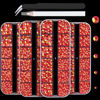 Picture of BELLEBOOST 7000PCS Resin Rhinestones Kits, 2/3/4/5/6mm Flatback Jelly Rhinestones, 4 Box Red AB Non Hotfix Crystal Gems for DIY Crafts Mugs Bottles Tumblers Clothes Makeup Nail Manicure