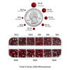 Picture of Beadsland Rhinestones for Makeup,8 sizes 2500pcs Dark Red Flatback Rhinestones Face Gems for Nails Crafts with Tweezers and Wax Pencil,Dark Siam,SS4-SS30