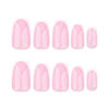 Picture of 24Pcs French Tip Press on Nails Medium Square Acrylic Nails Pink Glossy Fake Nails White French Nail Tip False Nails Nature Stick on Nails Full Cover Glue on Nails for Women Girls Nails Decoration