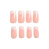 Picture of French Tip Press on Nails Medium Coffin Fake Nails with 3D Wave Designs White Nail Tips Square Acrylic Nails Full Cover Glue on Nails Nutare Stick on Nails for Manicure 24Pcs