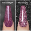 Picture of Reflective Glitter Gel Nail Polish, Diamond Gel Polish Violet Nailpolish Sparkly Shiny Gel Nail Art Varnish Manicure for Starter Nail DIY at Home UV LED Lamp Required RAR84