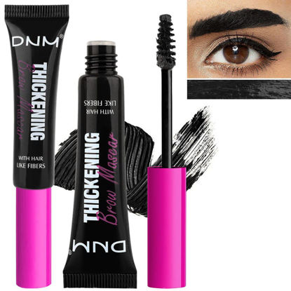 Picture of Tinted Thickening Brow Mascara,Brow Fast Sculpt,Waterproof, Transfer-proof, Brush to Fill in Eyebrows and Cover Gray Hairs - Cruelty Free - Light Medium Brown (2pcs 08 Black)
