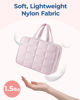 Picture of BAGSMART Travel Toiletry Bag with Jewelry Organizer, Hanging Travel Bag for Toiletries, Puffy Makeup Cosmetic Bag Organizer, Carry-on Travel Accessories Essentials, Pink-L