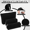 Picture of Huhumy 3 Pcs Makeup Bag Set Corduroy Cosmetic Bag for Women Aesthetic Smile Travel Toiletry Bag Cute Purse Pouch Pencil Case Makeup Brushes Storage Bag Organizer with Zipper(Black,Solid Style)