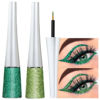 Picture of evpct 2Pcs Dark Light Emerald Green Glitter Liquid Eyeliner Makeup Sets Green Glitter Metallic Eye Liner Liquid for Women Shimmery Eyeliner Pencil delineador con glitter de colores para ojos colores