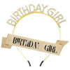Picture of Birthday Sash Birthday Crown for Women, Birthday Girl Sash, Birthday Girl Crown, Glitter Gold Birthday Sash and Crown Rhinestone Headband Set, Happy Birthday Girl Princess Tiara Sash Accessories