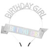 Picture of Birthday Crown Birthday Sash for Women, Birthday Girl Sash, Birthday Girl Crown, Glitter Silver Birthday Sash and Crown Rhinestone Headband Set, Happy Birthday Girl Princess Tiara Sash Accessories