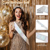 Picture of Birthday Crown Birthday Sash for Women, Birthday Girl Sash, Birthday Girl Crown, Glitter Silver Birthday Sash and Crown Rhinestone Headband Set, Happy Birthday Girl Princess Tiara Sash Accessories