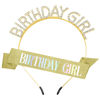 Picture of Women's Birthday Girl Sash and Crown Set: Glitter Gold Yellow Rhinestone Headband, Happy Princess Tiara Accessories