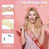 Picture of Birthday Sash Birthday Crown for Women, Birthday Girl Sash, Birthday Girl Crown, Glitter Red Birthday Sash and Crown Rhinestone Headband Set, Happy Birthday Girl Princess Tiara Sash Accessories Gifts