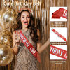 Picture of Birthday Sash Birthday Crown for Women, Birthday Girl Sash, Birthday Girl Crown, Glitter Red Birthday Sash and Crown Rhinestone Headband Set, Happy Birthday Girl Princess Tiara Sash Accessories Gifts