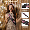 Picture of Birthday Crown Birthday Sash for Women, Birthday Girl Sash, Birthday Girl Crown, Glitter Black Birthday Sash and Crown Rhinestone Headband Set, Happy Birthday Girl Princess Tiara Sash Accessories
