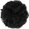 Picture of FESHFEN Messy Hair Bun Hair Pieces Curly Wavy Off Black Large Hair Bun Scrunchies Extensions Synthetic Tousled Updo Hairpieces for Women Girls Daily Wear