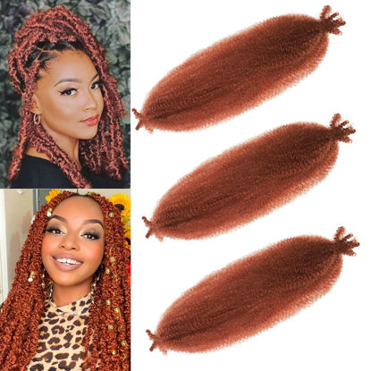 Picture of 18 Inch Pre-Separated Springy Afro Twist Hair 8 Packs Pre-Fluffy Natural Curls are Perfect for Marley Crochet Hair Suitable for Black Women (350#, 18 Inch (Pack of 3))