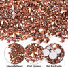 Picture of One Pack 2000 Pcs of Flatback Round Rose Gold Rhinestones 6 Sizes (1.5-6 mm) with Nail Art Rhinestone Picker Pencil And Tweezers For DIY And Salon Use