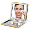 Picture of OMIRO Compact Mirror, Glitter PU 1X/3X Magnification, Ultra Portable for Purses (Gold)