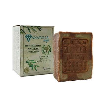 Picture of Aleppo Soap, 7 oz | 60% Laurel Oil & 40% Olive Oil Organic Handmade Natural Castile Hair Soap for Women & Men | Large Aleppo Soap Bar