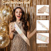Picture of Birthday Sash Birthday Crown for Women, Birthday Girl Sash, Birthday Girl Crown, Glitter Rose Gold Birthday Sash and Crown Rhinestone Headband Set, Happy Birthday Girl Princess Tiara Sash Accessories