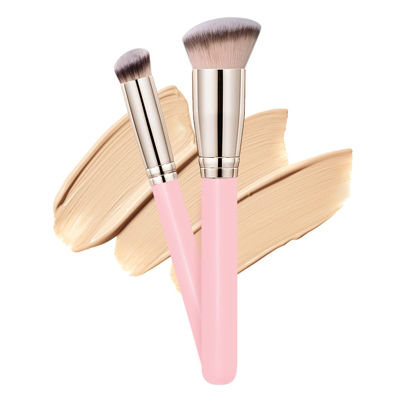 Picture of Makeup Brushes Dpolla Pro Foundation Brush and Flawless Concealer Brush Perfect for Any Look Premium Luxe Hair Contour Brush Perfect for Blending Liquid,Buffing,Cream,Sculpting,Mineral Makeup(Pink)