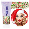 Picture of Paminify Christmas Makeup Face Glitter Gel,Green Red Body Glitter Gel Rave Accessories,Stocking Stuffers Kids Self-Adhesive Sequins Glitter,Sparkling Festival Party Gift for Women Girls,50ML