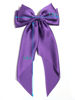 Picture of Satin Bow Hair Clips for Women,Big Bow Hair Slides Metal Clips Long Ribbon Hairpin Girls Barrettes Party Half-Updo Ponytail Accessories (2pcs Purple)