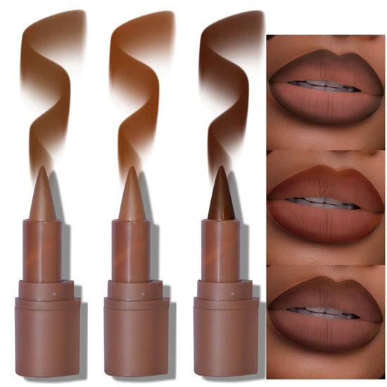 Picture of 3Pcs 2-in-1 Gradient Lip Liner and Lipstick Lip Combo Set - Achieve Flawless Contour and Gradual Ombre Effect with Easy-to-Use Crayon Form and Cone Tip - Non-Smudging, Long-Lasting (01&04&06, 3)