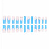 Picture of Foccna Blue Press on Nails Extra Long, Acrylic Fake Nails French Square False Nails Matte,Artificial Nails LOVE Design for Women and Girls, 24 pcs