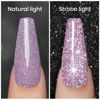 Picture of RARJSM Reflective Glitter Gel Polish, Light Purple Sparkle Gel Nail Polish Shiny Gel Nail Art Varnish Manicure Clear Diamond Nail Gel For Salon Home DIY UV LED Lamp RequiredRAR83
