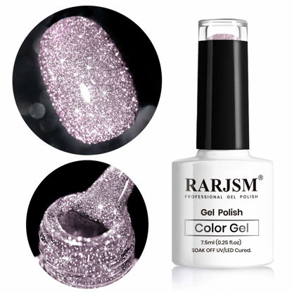 Picture of Diamond Gel Nail Polish,Reflective Glitter Gel Polish, Sparkly Shiny Gel Nail Art Varnish Manicure,UV Lamp Curing Required Nail Gel for Beginners DIY at Home RAR80