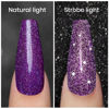 Picture of Elegant Purple Glitter Gel Nail Polish, Reflective Diamond Gel Polish, Soak Off UV LED Nail Gel Shimmer Shiny Gel Nail Art Manicure Salon DIY at Home RAR89