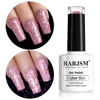 Picture of RARJSM Glitter Gel Polish Light Pink Reflective Holographic Gel Nail Polish 7.5ML 1Pcs Iridescent Shimmer LED UV Soak Off Shining Sparkle Diamond Gel Polish Nail Art Manicure Salon DIY at Home