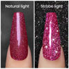 Picture of Sparkling Glitter Gel Nail Polish, Red Gel Nail Polish Diamond Gel Polish, Spark Shiny Gel Nail Art, Soak Off UV LED Nail Gel Polish Nail Art Starter Manicure Salon DIY at Home RAR87