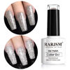 Picture of RARJSM Silver Glitter Gel Nail Polish,Reflective Glitter Gel Polish Silver Beige Holographic Iridescent Shimmer LED UV Soak Off Sparkle Diamond Gel Polish Nail Art Manicure Salon DIY at Home