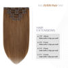 Picture of Aison Chestnut Brown Hair Extensions Clip in Hair Extensions Real Human Hair 70G 100% Remy Human Hair Clip in Extensions for Women 7pcs 16clips (15 Inch #6) Light Brown Hair Extensions
