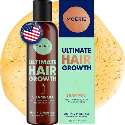 Picture of Moerie Ultimate Hair Growth Shampoo - For Longer, Thicker, Fuller Hair - Vegan Friendly Volumizing Hair Products - Paraben & Silicone Free - All Hair Types - Reverse Hair Loss - 8.45 fl oz (250ml)