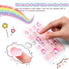 Picture of 192Pcs 8Pack Jsiallye Press on Nails for Kids, Fake Nails for Kids Pre-glue Full Cover Glitter Gradient Color Unicorn Animal press on Nail Kits Sets Gifts for Girls