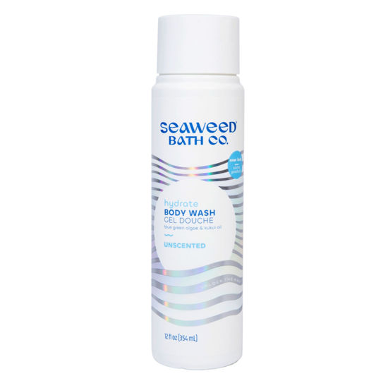 Picture of Seaweed Bath Co. Hydrate Body Wash, Unscented, 12 Ounce, Fragrance Free Shower Gel for Men & Women, Vegan, Paraben Free, Sulfate Free, Cruelty Free