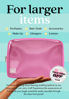 Picture of Embla Clear Cosmetic Bag Makeup Bag, Clear Zipper Pouch Cosmetics Bags Cute Womens Make Up Pouches, Clear Toiletry Travel Bag Tote, Preppy Purse Cosmetic Organizer Small Large Makeup Bags, Bubblegum