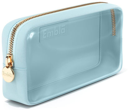 Picture of Embla Clear Cosmetic Bag Makeup Bag, Clear Zipper Pouch Cosmetics Bags Cute Womens Make Up Pouches, Clear Toiletry Travel Bag Tote, Preppy Purse Cosmetic Organizer Mini Small Large Makeup Bags, Sky
