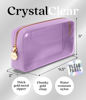 Picture of Embla Clear Cosmetic Bag Makeup Bag, Clear Zipper Pouch Cosmetics Bags Cute Womens Make Up Pouches, Clear Toiletry Travel Bag Tote, Preppy Purse Cosmetic Organizer Mini Small Large Makeup Bags, Grape