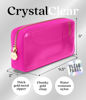 Picture of Embla Clear Cosmetic Bag Makeup Bag, Clear Zipper Pouch Cosmetics Bags Cute Womens Make Up Pouches, Clear Toiletry Travel Bag Tote, Preppy Purse Cosmetic Organizer Small Large Makeup Bags, Fuchsia