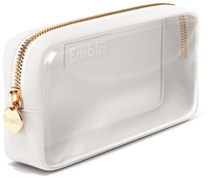 Picture of Embla Clear Cosmetic Bag Makeup Bag, Clear Zipper Pouch Cosmetics Bags Cute Womens Make Up Pouches, Clear Toiletry Travel Bag Tote, Preppy Purse Cosmetic Organizer Mini Small Large Makeup Bags, White